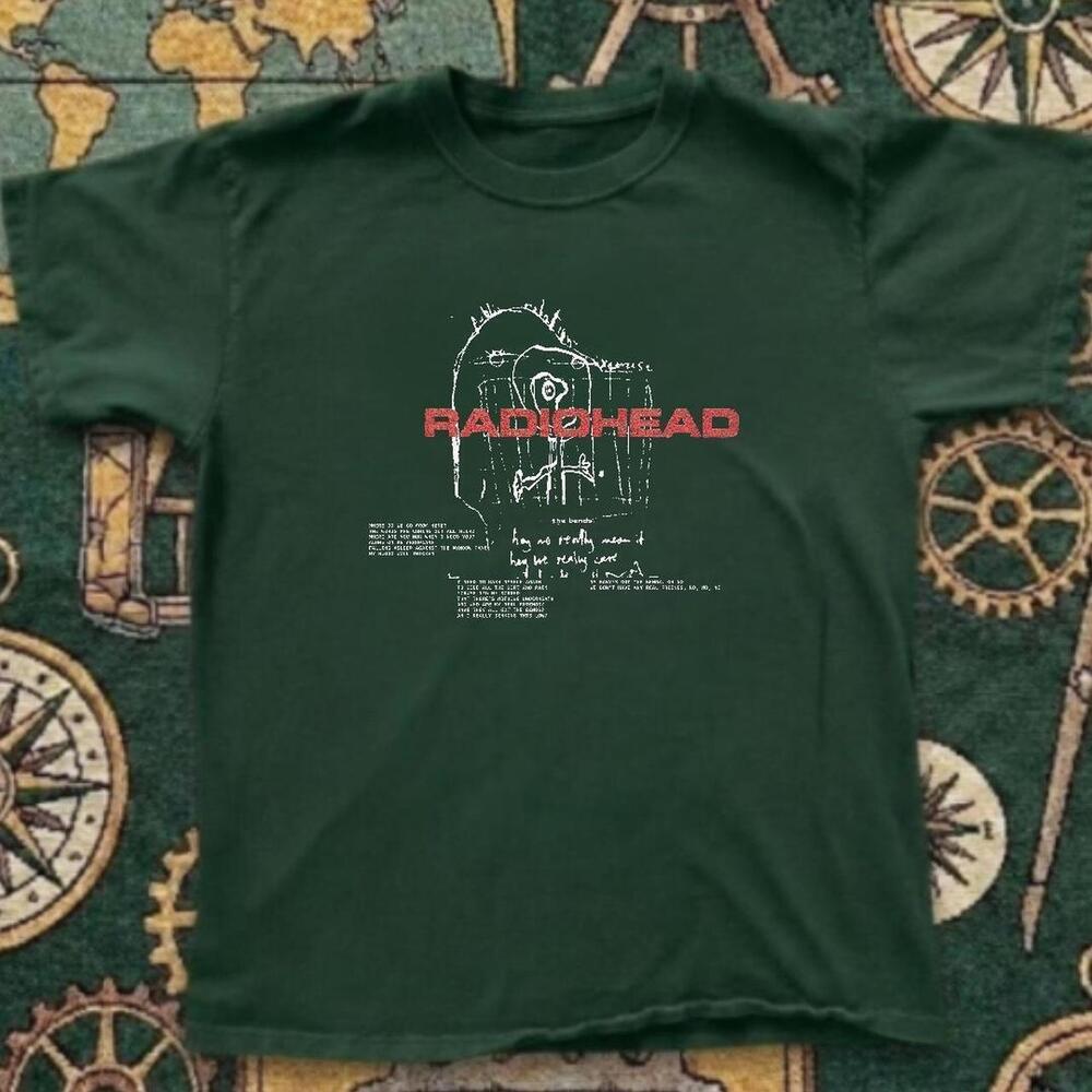 Gildan Men Green T-Shirt, Green Radiohead Graphic Tee